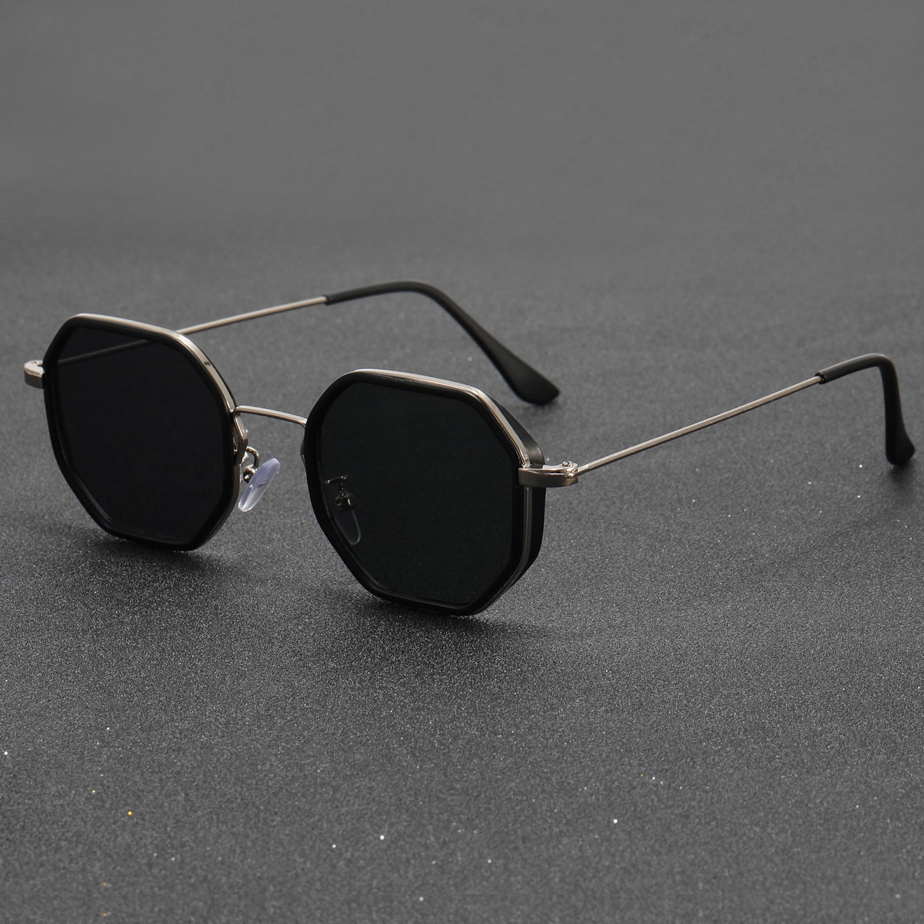 Men's Personalized Polygon Pc Metal Racket Lightweight Small Frame Sunglasses