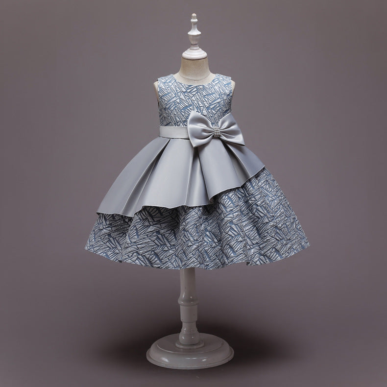 Pure Color Cute Children's Princess Dress Summer Birthday Dress
