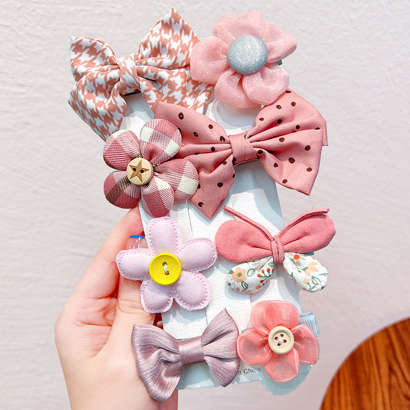 Children's Bow Hair Clip Girls Princess Super Fairy Fabric Flower Clip