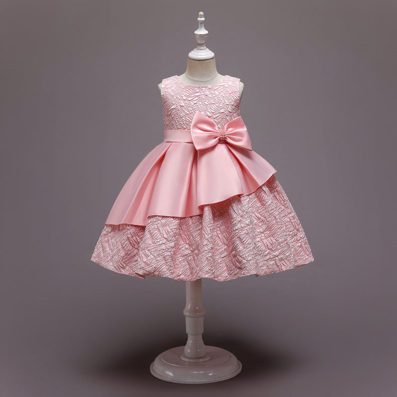 Pure Color Cute Children's Princess Dress Summer Birthday Dress