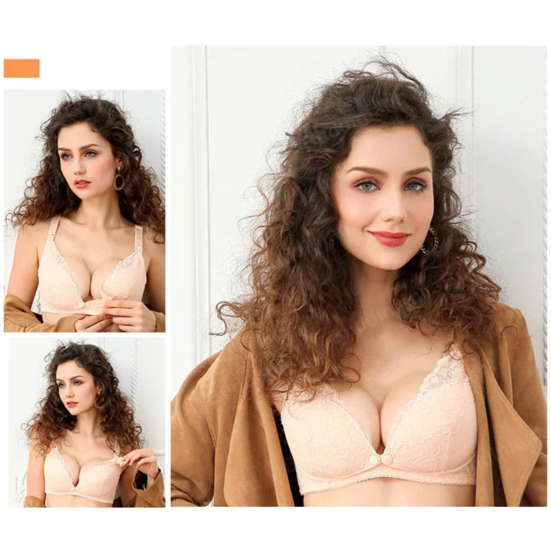 wireless lace maternity nursing bra open button breathable cotton pregnancy breast feeding underwear sleep bra mother lactation