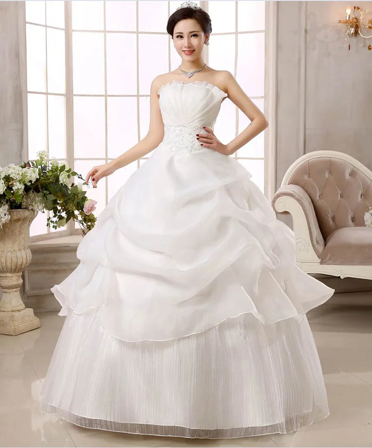 Customized Sexy Wedding Dresses Bride Plus Size Wedding Dress Large Pregnant Women's Lace Up Dresses Ball Gowns