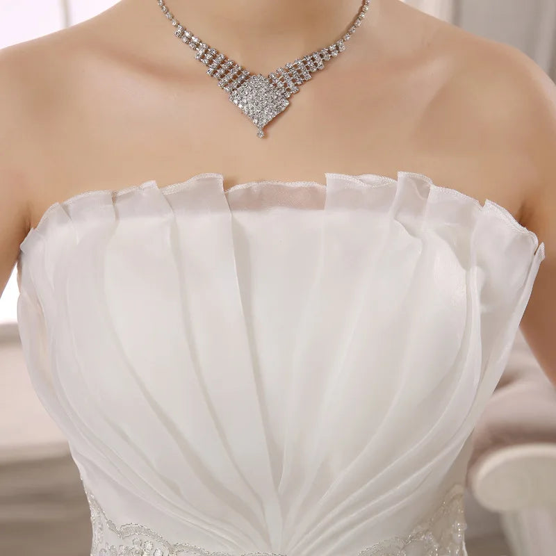 Customized Sexy Wedding Dresses Bride Plus Size Wedding Dress Large Pregnant Women's Lace Up Dresses Ball Gowns