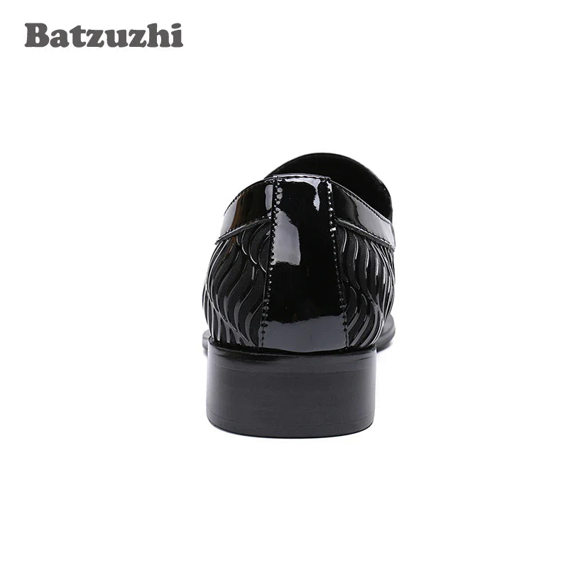 Batzuzhi Brand Men Shoes Pointed Iron Toe Leather Business Dress Shoes Man Black Formal Shoes Men sepatu pria zapatos de hombre