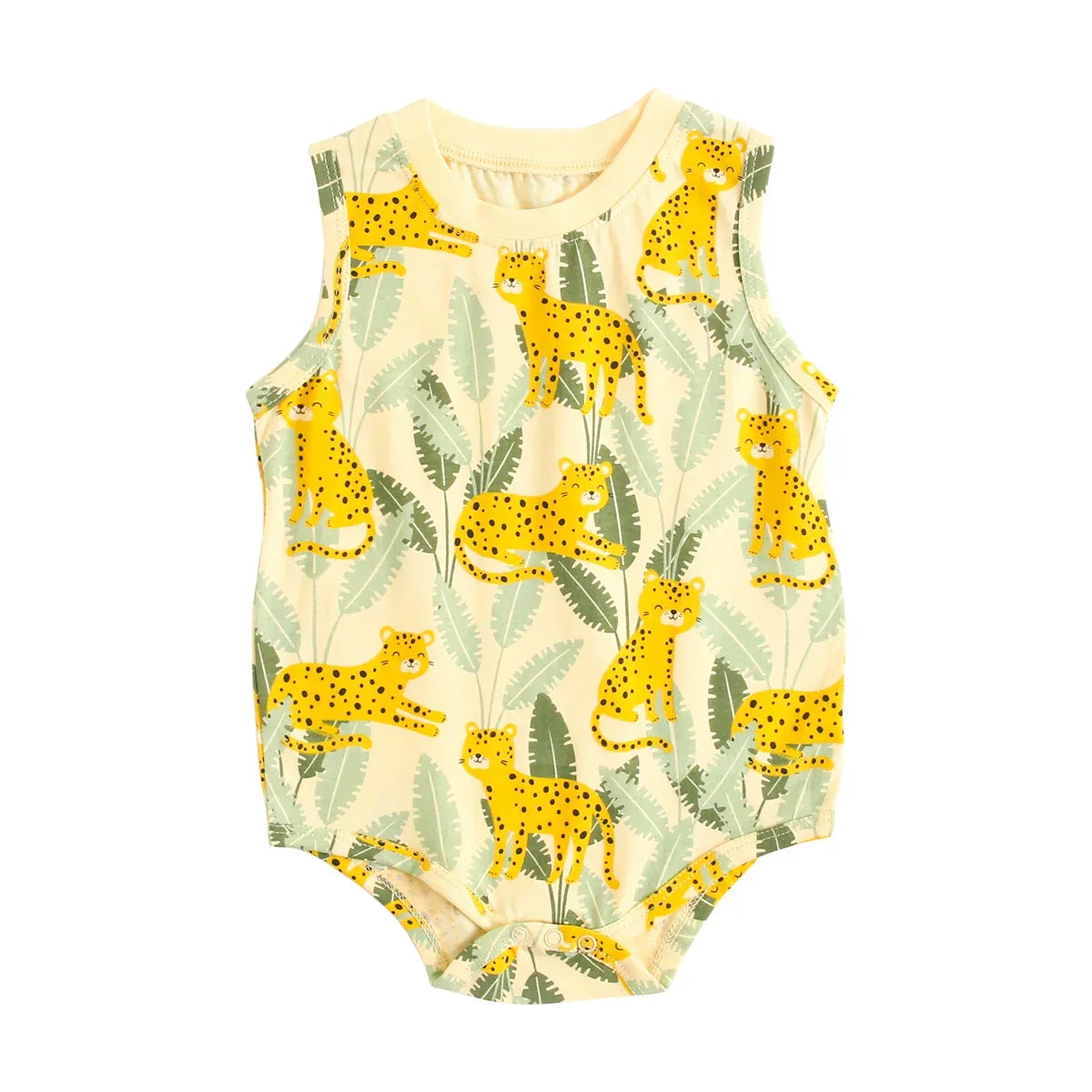 Sanlutoz Cotton Toddler Boys Summer Sleeveless Bodysuits Casual Infants Boys Animal Clothes