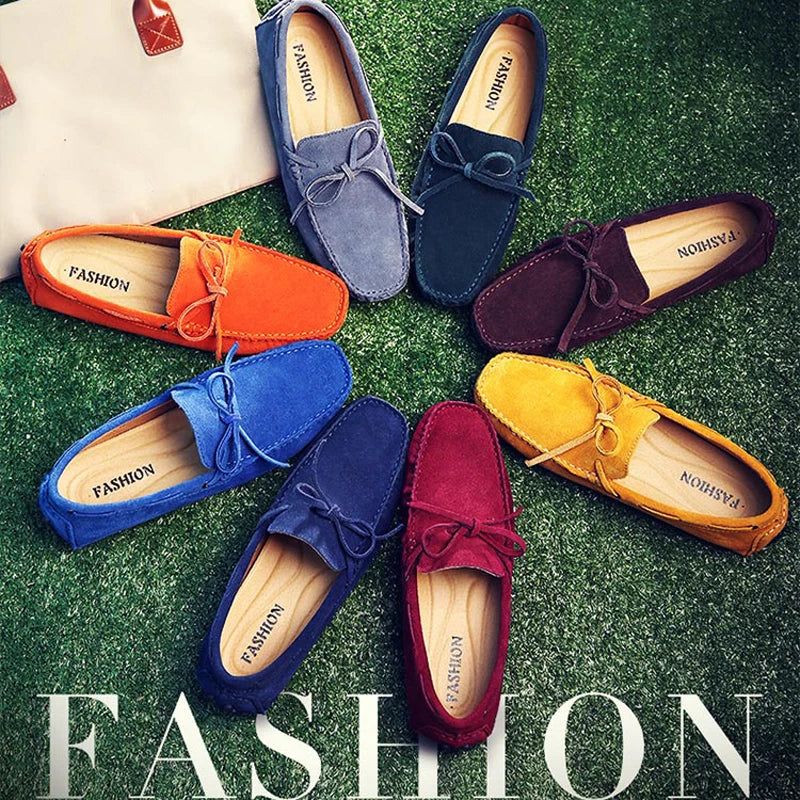Plus Large Big Size 38-49 Men's Loafers Comfortable Flat Casual Shoes Men Slip-On Flats Soft Leather Driving Shoes Moccasins