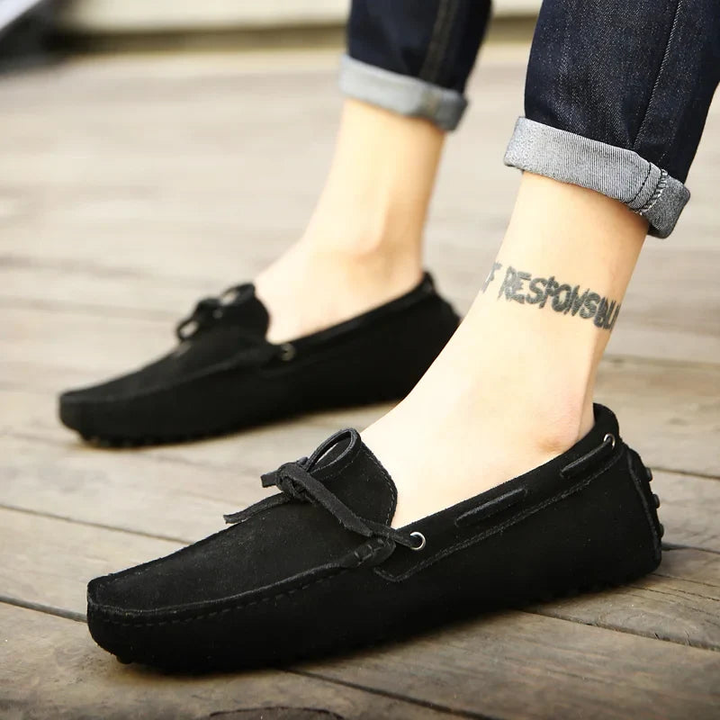 Plus Large Big Size 38-49 Men's Loafers Comfortable Flat Casual Shoes Men Slip-On Flats Soft Leather Driving Shoes Moccasins