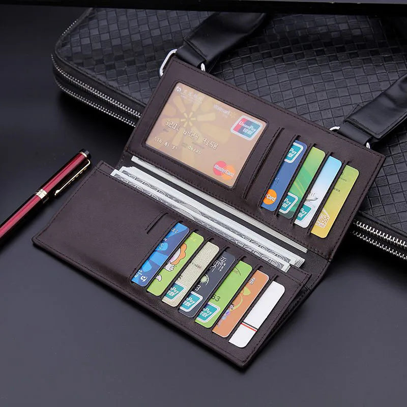 men's wallet microfiber leather long purse carteira masculina hombre billeteras thin porte 2022 men wallets of leather genuine