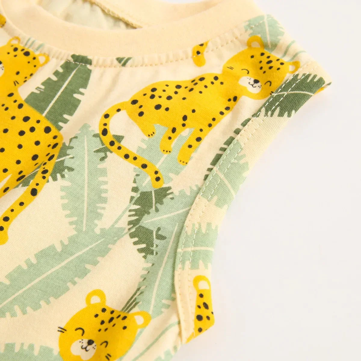 Sanlutoz Toddler Boys Summer Cotton Sleeveless Bodysuits Infants Boys Animal Clothes Casual