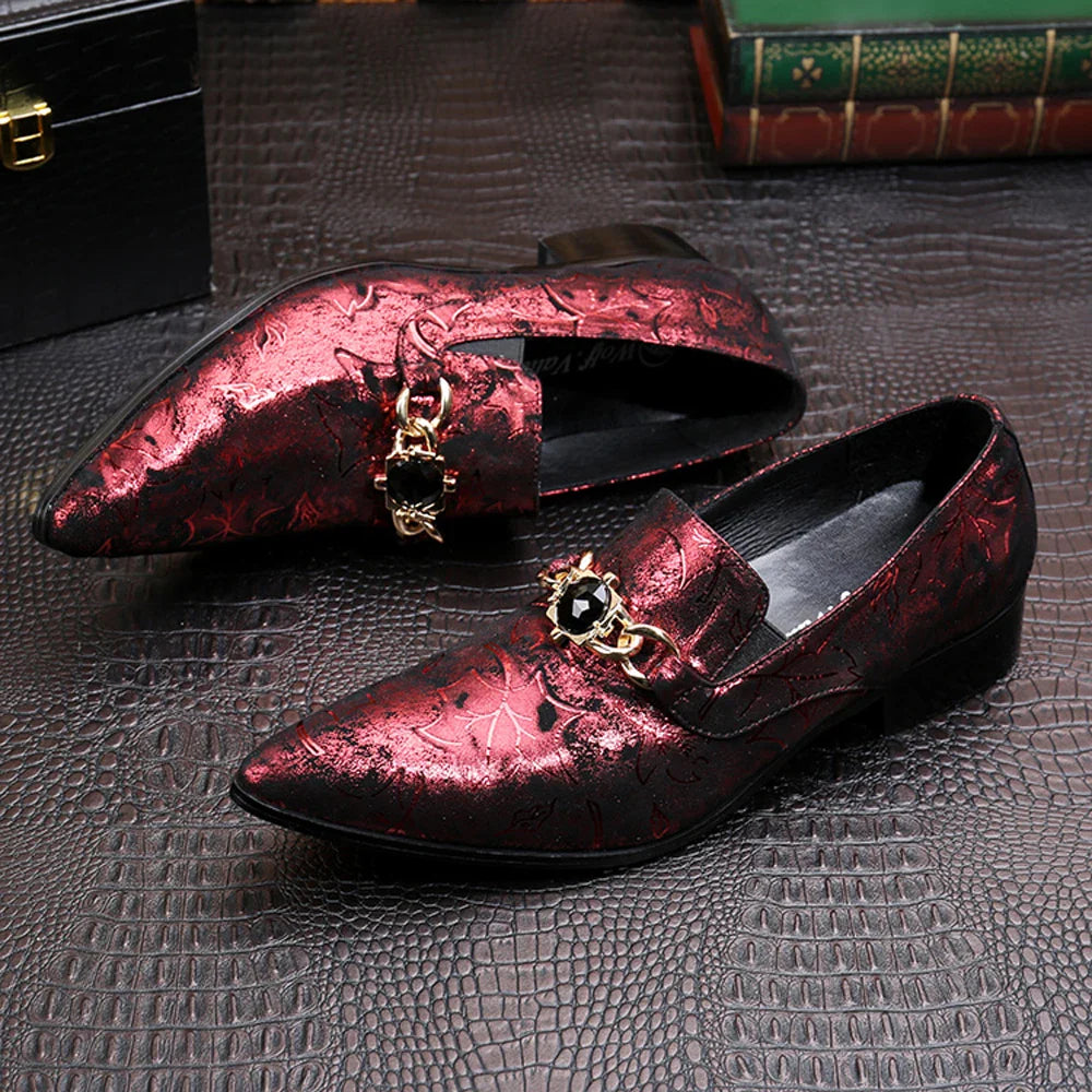 Iron Toe Shoes Men's Real Personality Custom Luxury Office Formal Wedding Original Design Retro Casual Leather Shoes