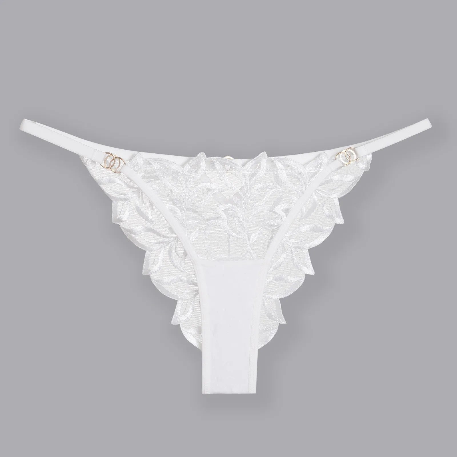 Lace Lingerie Bra & Brief Sets Women's Transparent Lace Bra Top Thin Cotton Sexy Embroidered Hollow Out T-back Soft Bra Set