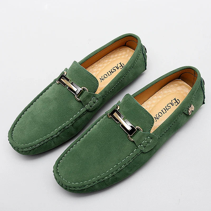 Elegantes Men Loafers Soft Moccasins Spring Autumn Male Leather Shoes Men Slip on Flats Lightweight Driving Shoes New Lazy Shoes