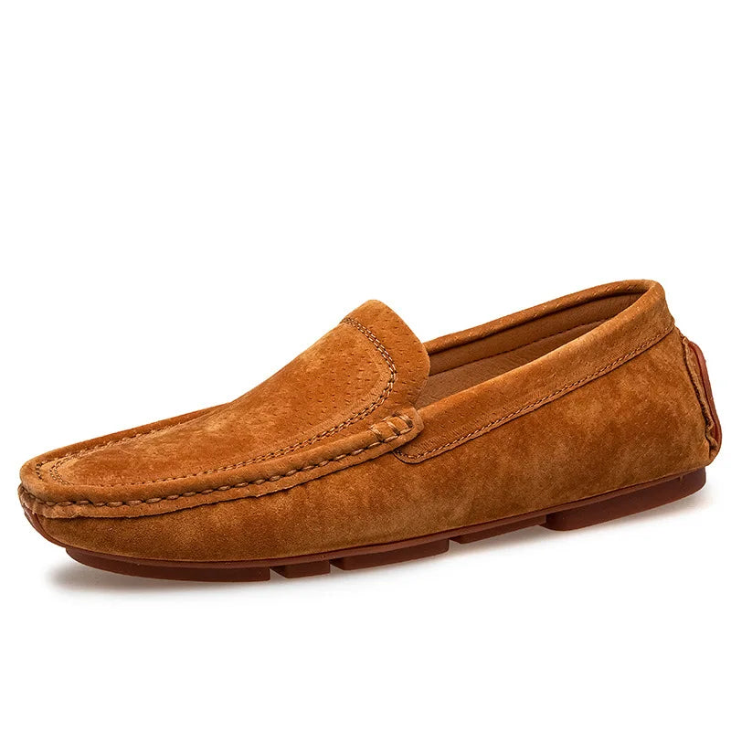 New Men's Casual Leather Matte Bean Shoes Fashionable Comfortable Breathable Men's Driving Shoes Loafers
