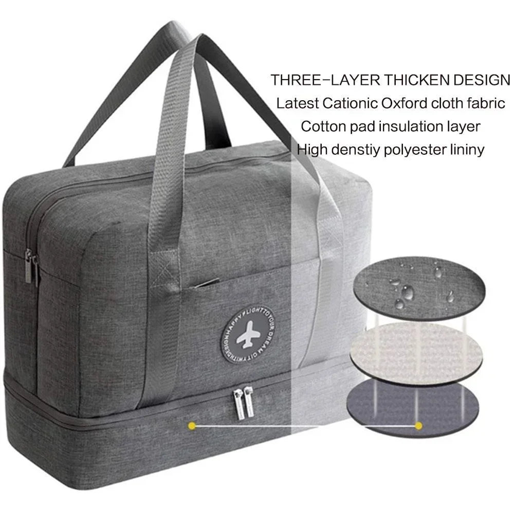 New Waterproof Gym Bag for Men Women Wet Dry Separation Sports Travel Duffel Lightweight Hand Luggage