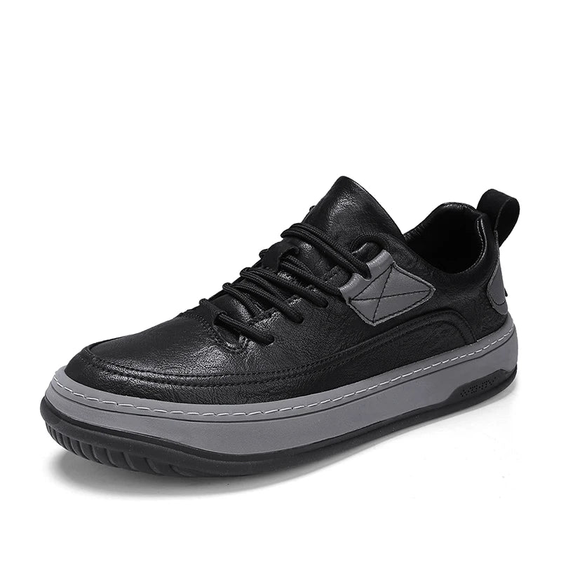 Luxury Brand Men's Shoes Fashion Leather High Quality Handmade Casual Shoes New Breathable Lace Up Skateboard shoes Men Sneakers