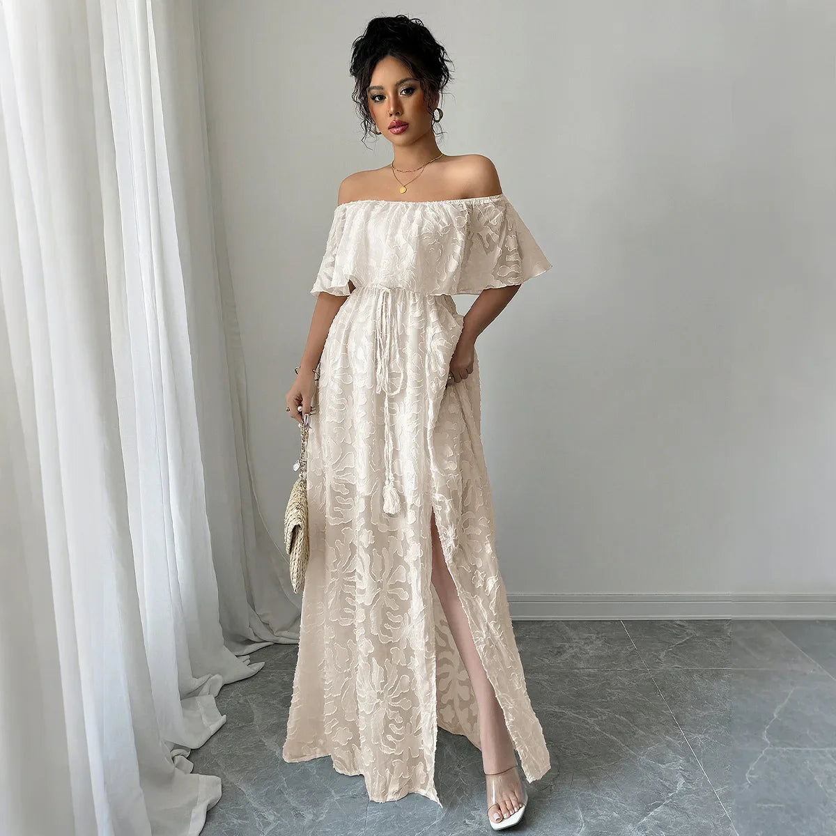 Elegant Women’s Dress 2026 Summer White Long Dress Women Cover-Ups Outfits Vestido Blanco Ibicenco Mujer Female Clothing