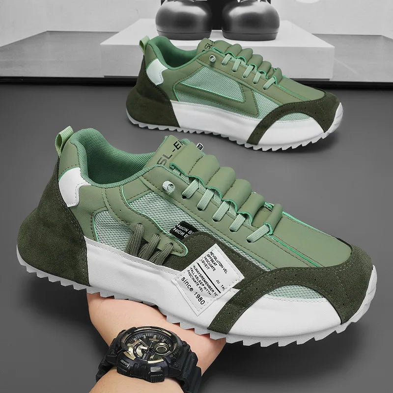 2025 New Quality Men's Sneakers Luxury Green Mesh Men Casual Shoes Breathable Comfortable Platform Shoes Fashion Men Tennis Shoe