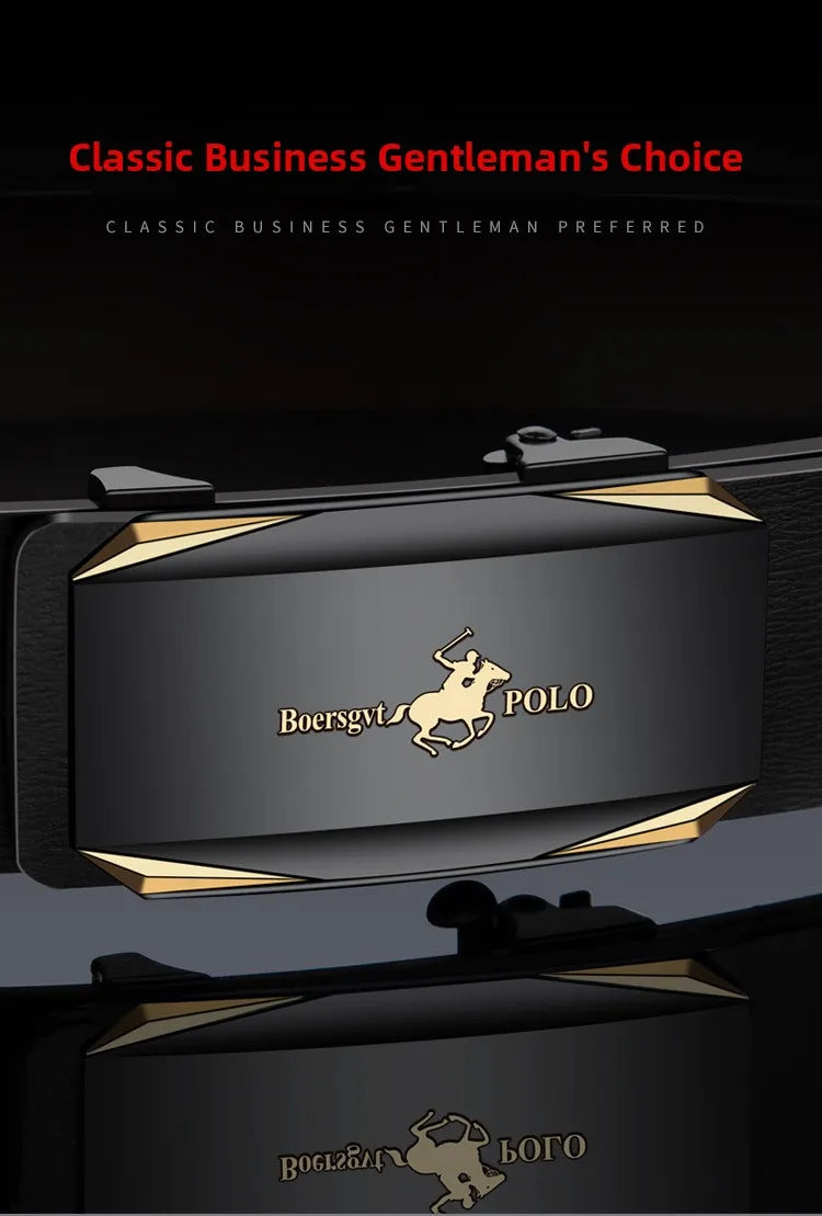 Paul Men's Leather Belt Fashionable Casual Automatic Buckle Waist Belt for Middle-aged And Young Men Business Style Belt