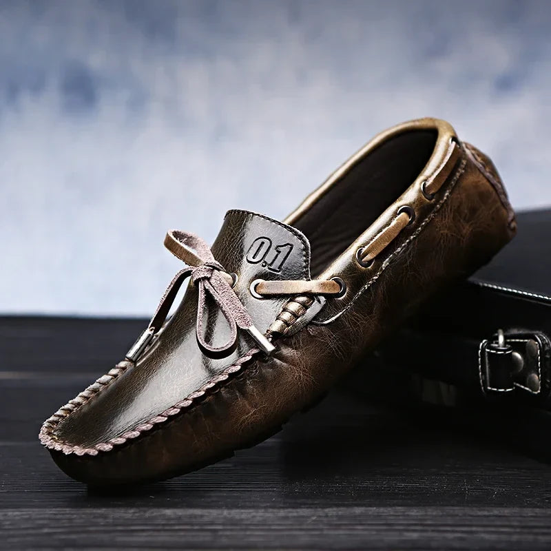 Men Loafers Soft Moccasins Summer Shoes Man High Quality Mens Shoes Casual Suede Genuine Leather Driving Flats