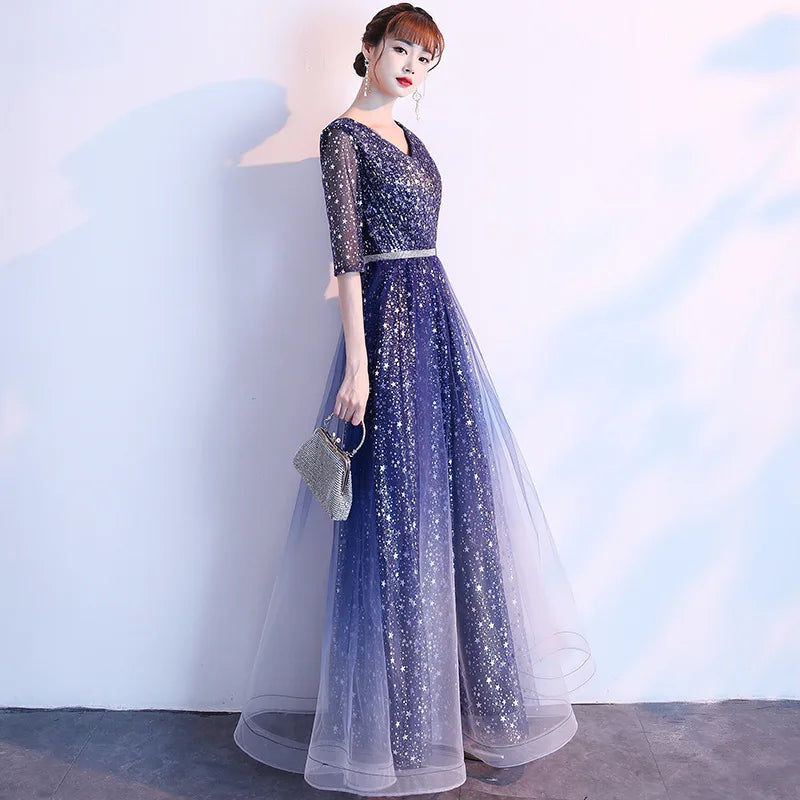 Starry  Evening Gown Women's Faionable Winter Performance Chorus Dr Fairy Aosphere Host Ele Sle New 2026