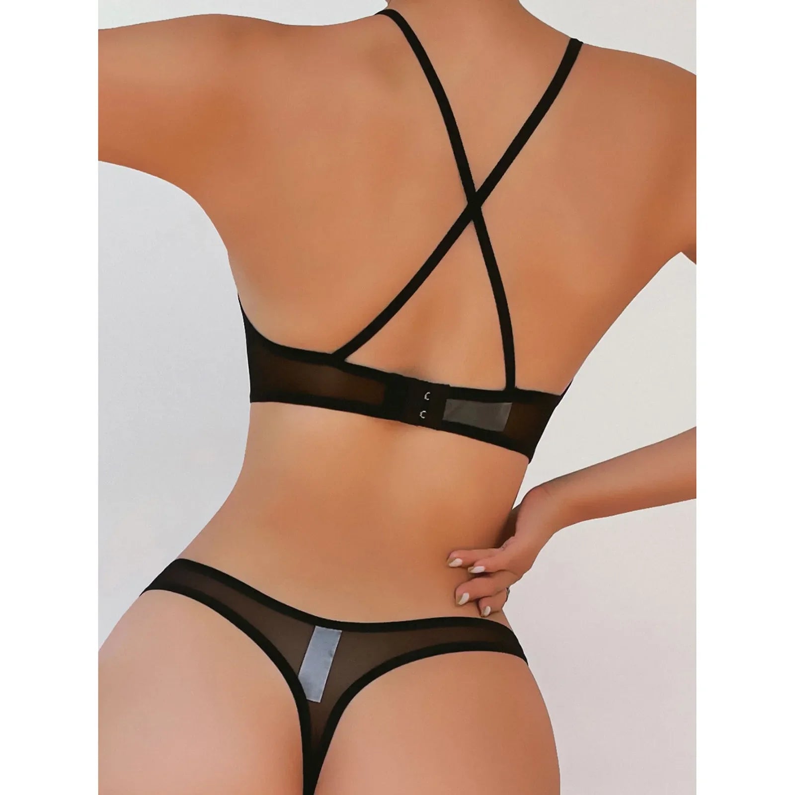 Teddy Ladies Two-Piece Lingerie Sexy Erotic Costume Mesh See Through Bra And Panty Pure Desire Sets нижнее белье женское
