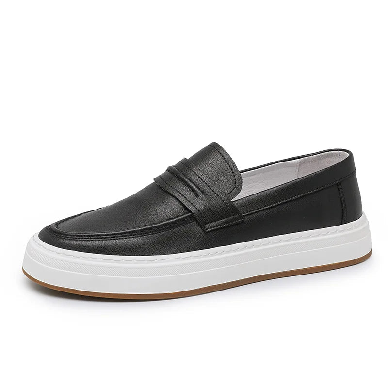 Classic Men's Genuine Leather Men Lazy Dress Shoes  High Quality Casual Loafers Comfortable Driving Shoes Moccasin Fashion Male