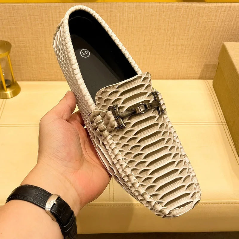 Handmade Business Loafers Classic Leather Casual Shoes Breathable Men Driving Shoes Fashion Moccasins Leisure Walk Slip on Flats