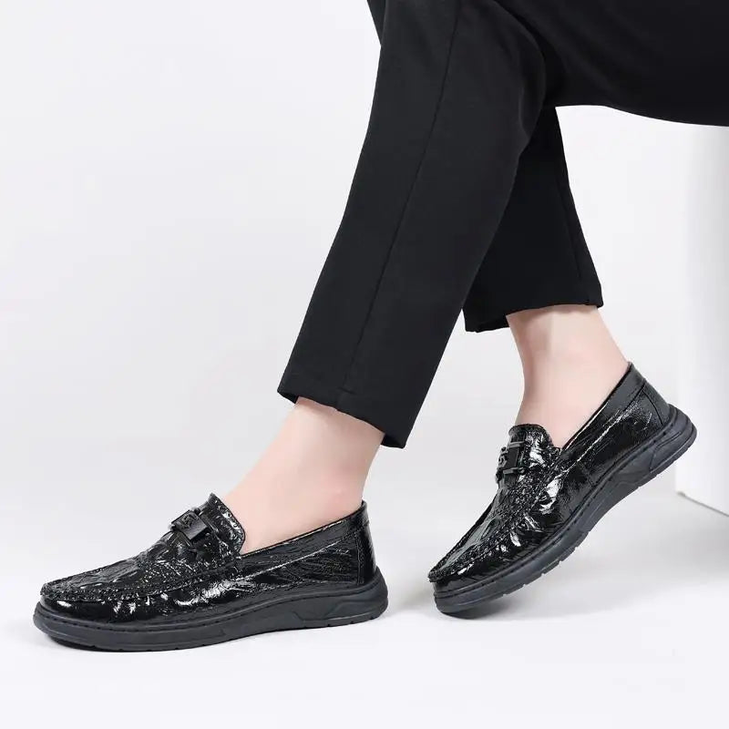 Men'S Leather Shoes Loafer Low Cut Boat Leather Casual Shoes Office Shoes For Men JZ-2752