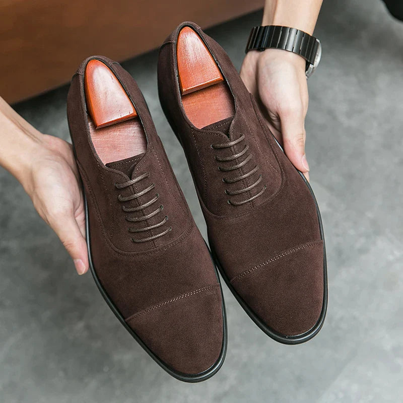 Men's Charm Pointed Shoes Suede brown Male Dress Wedding Homecoming Footwear Zapatos Hombre