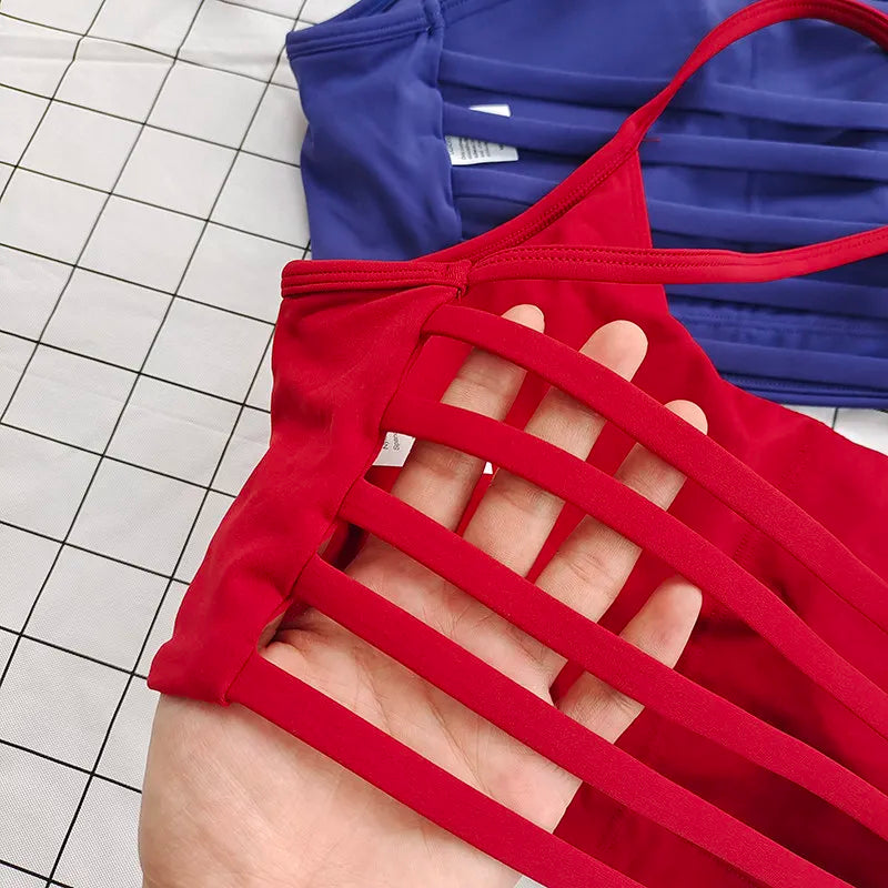 Thin Straps Sexy Racerback Sports Bra for Women - Yoga Running Fitness Gym Training Outdoor Top