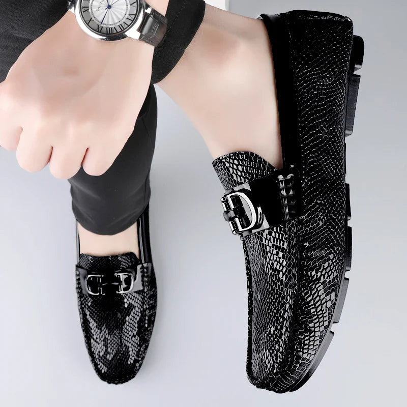 2025 Luxury Brand Men's Spring Breathable Two-layer Cowhide Driving Shoes Fashion New Men's Comfortable Fit Business Loafers