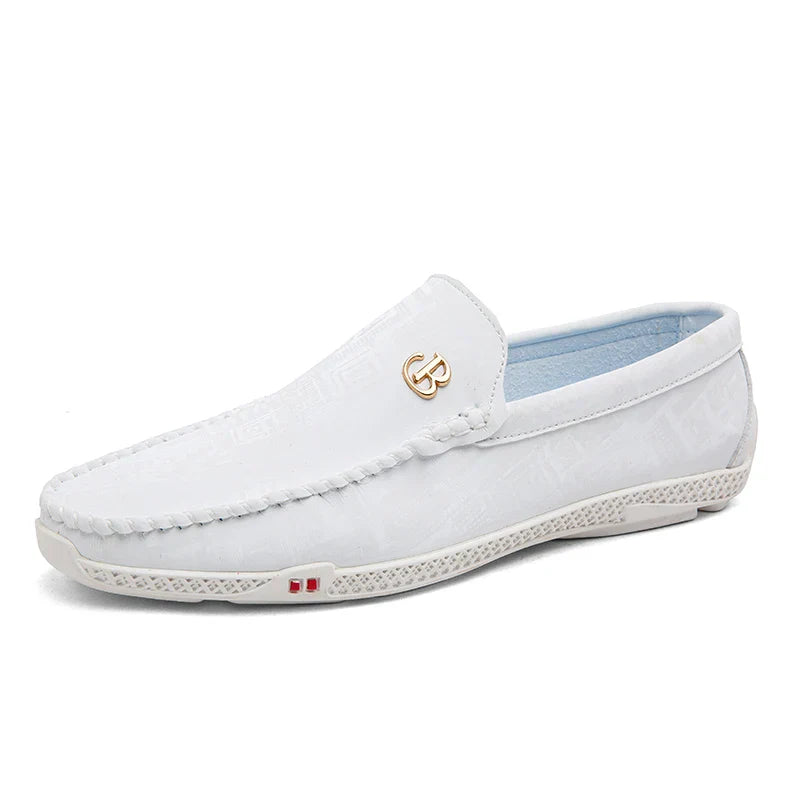 2025 Lightweight White Penny Loafers Men Boat Shoes Man Moccasins Leather Slip On Flats Classic Mens Casual Driving Shoes