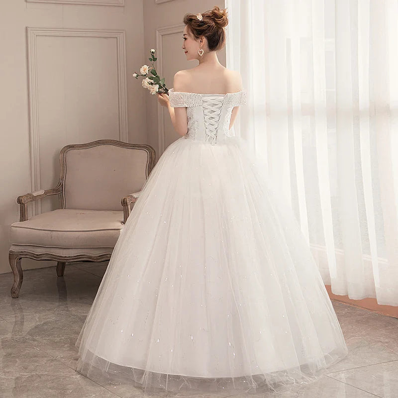 PRXD-625#Wedding Dress Wholesale Lace up Embroidery Bride Marriage Dresses White Ball Gown Factory Christmas Carnival Plus Size