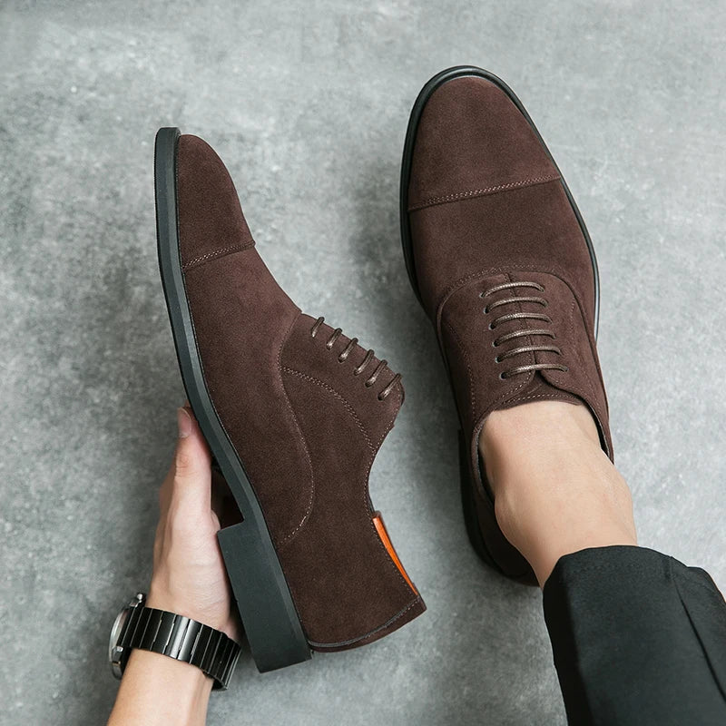 Hot Selling Men's Suede Leather Shoes Europe High-end Banquet Dresses Pointed Shoes Men's Business Casual Shoes Anti Slip