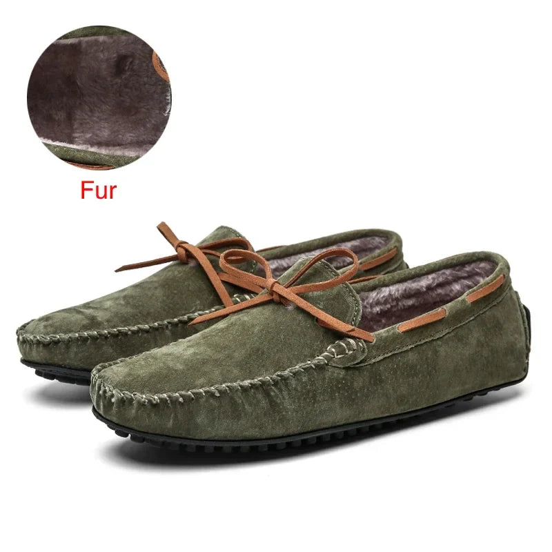 DEKABR Casual Men Genuine Leather Shoes Summer Breathable Green Men's Loafers Leather Shoes Sapato Masculino Zapatos Hombre
