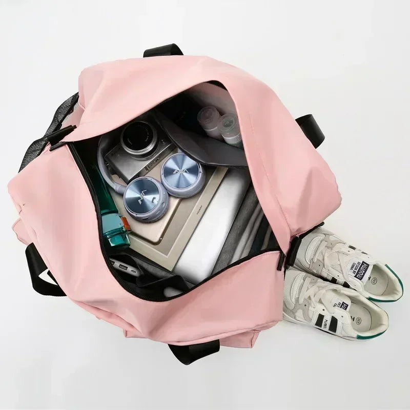 Large capacity dry wet separation travel bag with shoe box, can be equipped with a suitcase, portable fitness yoga exercise bag