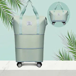 Large Capacity Three-Layer Bag, Waterproof And Wear-Resistant Outdoor Travel Swivel Wheel Storage Box, Detachable Wheel Tote Bag