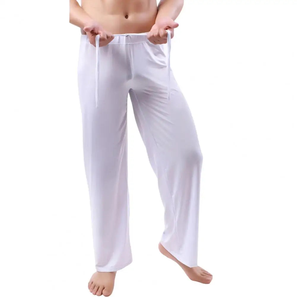 Men Yoga Pants Low Waist Drawstring Straight Loose Thin Sports Comfortable Elastic Waist Men Sports Trousers Men Clothing