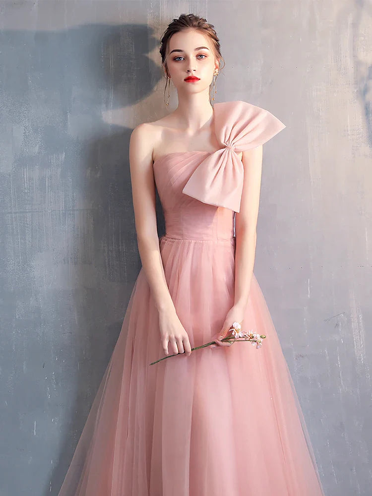 New pink sweat lady girl bridesmaid dress performance prom dress