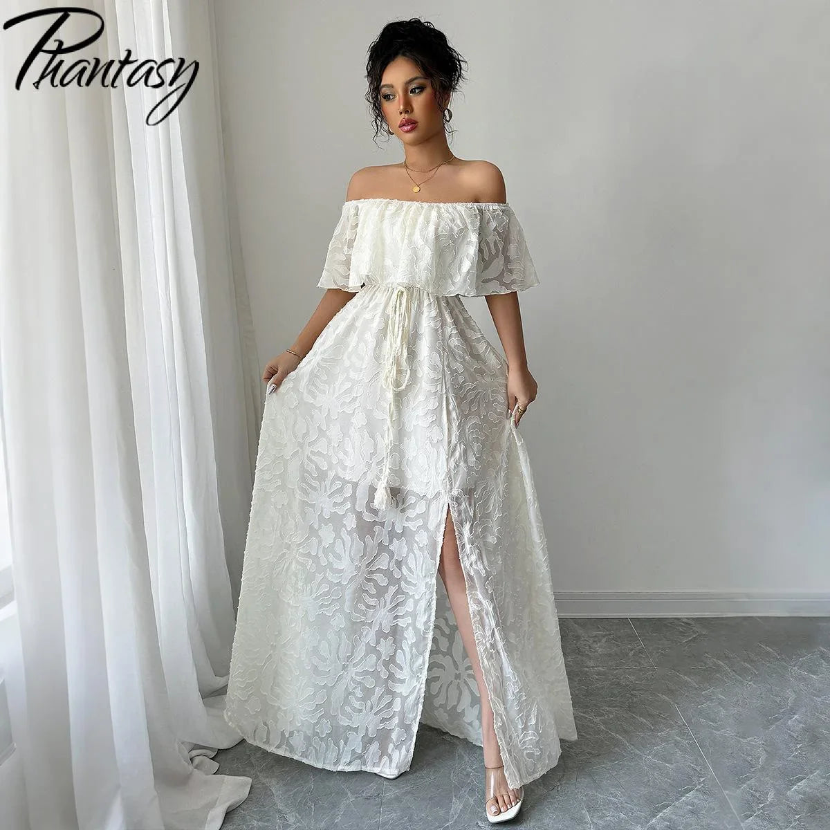 Elegant Women’s Dress 2026 Summer White Long Dress Women Cover-Ups Outfits Vestido Blanco Ibicenco Mujer Female Clothing