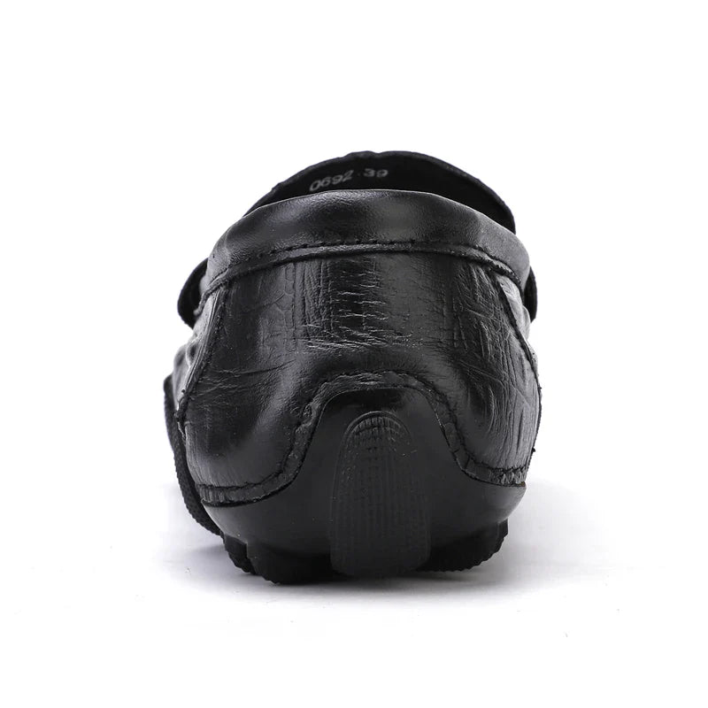 Men Casual Shoes Genuine Leather Crocodile Style Luxury Brand Mens Loafers Moccasins Slip on Black Driving Shoes Plus Size 38-47
