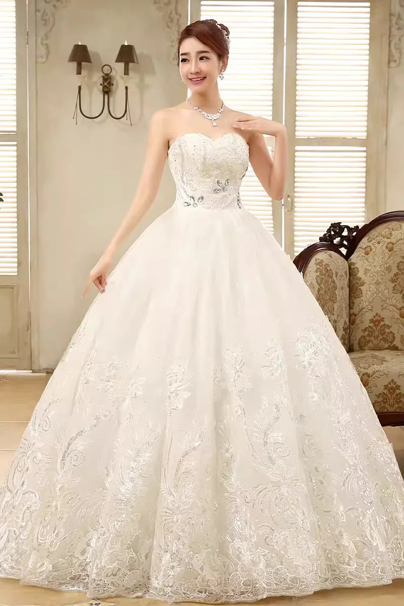 PRXD-625#Wedding Dress Wholesale Lace up Embroidery Bride Marriage Dresses White Ball Gown Factory Christmas Carnival Plus Size