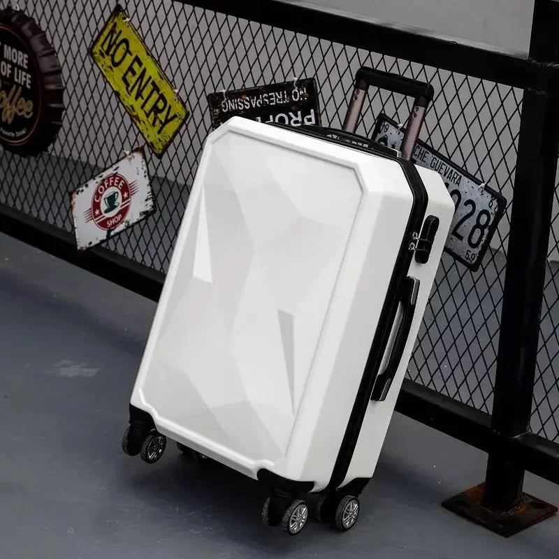 20‘’22/24/26/28 inch Rolling luggage set travel suitcase spinner wheels trolley luggage bag case Diamond Silver suitcase Women's