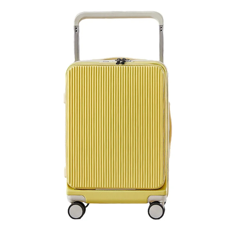 20"24"26 Inch Front Opening Travel Suitcase Luggage Laptop Boarding Case USB Charging Trolley Case with Wheels Carry on Luggage
