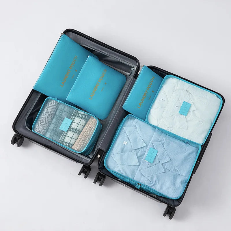 6-Piece Set Oxford Travel Storage Bags, Waterproof Organizer for Clothes, Underwear, Shoes, Portable Luggage Packing Kit