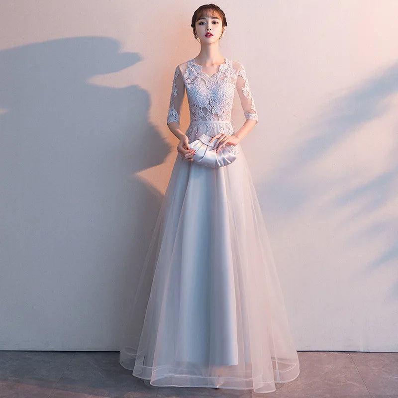Evening dress dress women's 2026 autumn new banquet temperament long black socialite dress choir performance uniform