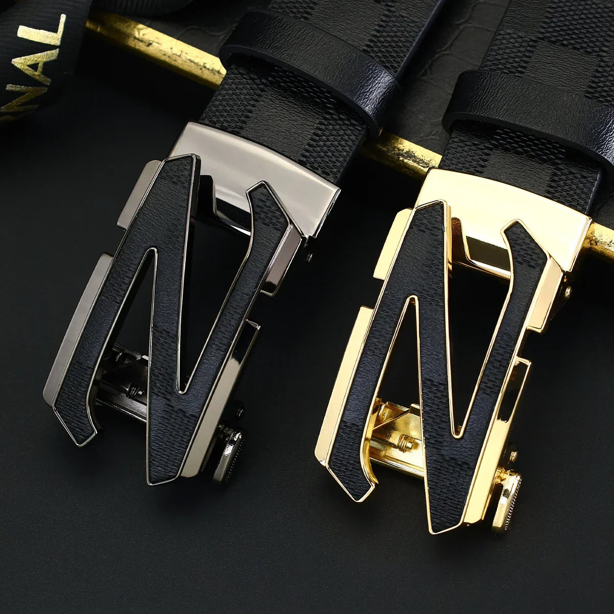 Men's Fashion Plaid Buckle Waist Belt Casual Business Party Accessory Daily Matched Elegant Belt Birthday Gift