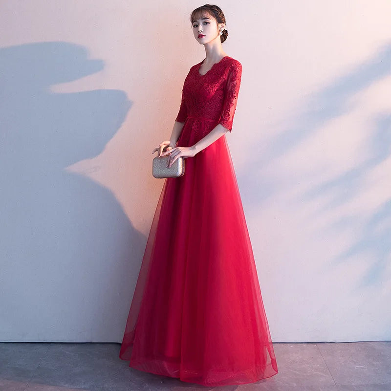 Evening dress dress women's 2026 autumn new banquet temperament long black socialite dress choir performance uniform