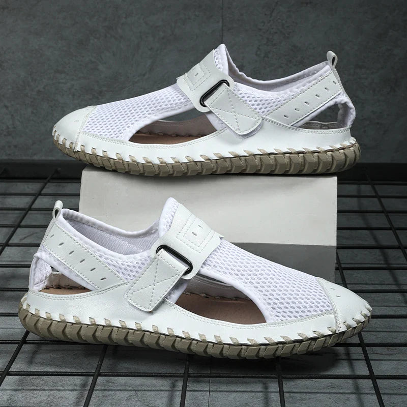 Summer Men Sandals Genuine Leather Mens Casual Shoes Outdoor Men Leather Sandals for Men Beach Shoes Roman mens Shoes