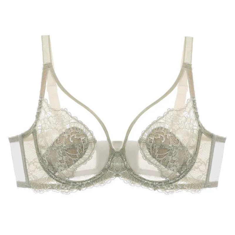 Lingerie Women's Thin Bras Lace Full Cup Bras Beautifully Embroidered BrasAnti-Sagging Ultra-Thin Bras